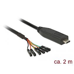 Delock Converter USB Type-C 2.0 male to LVTTL 3.3 V 6 pin pin header female separate 2.0 m (63946)