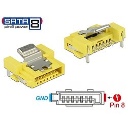 Delock Csatlakozó SATA 6 Gb/s anya 8 tűs táp (89887)