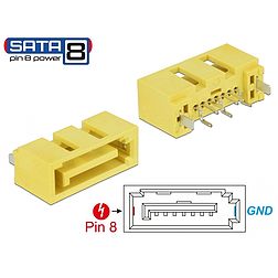 Delock Csatlakozó SATA 6 Gb/s apa 8 tűs táp (89886)