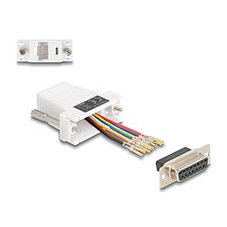 Delock D-Sub 15-tűs anya RJ45 anya összekötő adapter fehér (67111)