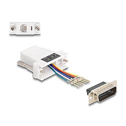 Delock D-Sub 15-tűs dugó RJ12 anya összekötő adapter fehér (67083)