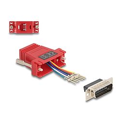 Delock D-Sub 15-tűs dugó RJ12 anya összekötő adapter piros (67084)