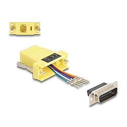 Delock D-Sub 15-tűs dugó RJ12 anya összekötő adapter sárga (67086)