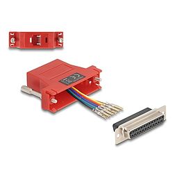 Delock D-Sub 25-tűs anya RJ12 anya összekötő adapter piros (67099)