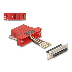 Delock D-Sub 25-tűs anya RJ45 anya összekötő adapter piros (67118)