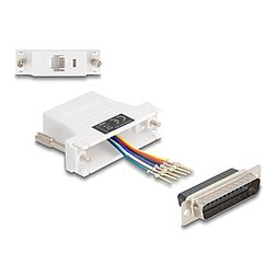 Delock D-Sub 25-tűs dugó RJ12 anya összekötő adapter fehér (67093)