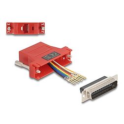 Delock D-Sub 25-tűs dugó RJ45 anya összekötő adapter piros (67115)