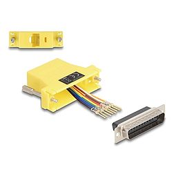 Delock D-Sub 25-tűs dugó RJ45 anya összekötő adapter sárga (67116)
