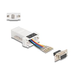 Delock D-Sub 9-tűs anya RJ12 anya összekötő adapter fehér (67078)