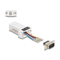 Delock D-Sub 9-tűs dugó RJ12 anya összekötő adapter fehér (67073)