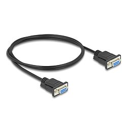 Delock D-Sub9-es, RS-232 soros kábel, anya-anya, 1 m (86823)