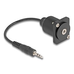 Delock D-típusú kábel 3,5 mm 3 tűs sztereo jack apa anya fekete 20 cm (88150)