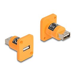 Delock D-típusú Modul A-típusú USB 2.0 csatlakozós anya anya narancssárga (87999)
