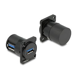 Delock D-típusú Modul USB 5 Gbps A-típusú hüvely - hüvely 90 fokban ívelt (88067)