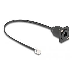 Delock D-típusú RJ10 kábel apa anya fekete 30 cm (87965)