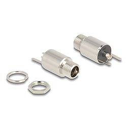 Delock DC csatlakozó anya 5,5 x 2,1 mm-es forrasztott foglalatfej verzióval - kerek 20 V / 10 A (90174)