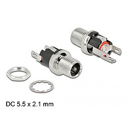 Delock DC csatlakozó anya 5,5 x 2,1 x 12,0 mm-es forrasztott foglalatfej verzióval (90056)