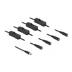 Delock DC kábel 5,5 x 2,1 mm apa 4 db. DC anya kapcsolóval ellátott, 1 m (86796)