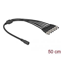 Delock DC megosztó kábel 5,5 x 2,1 mm 1 db. anya 6 db. apa csavarható (86591)