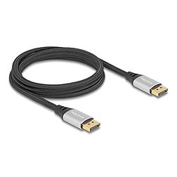 Delock DisplayPort kábel 16K 60 Hz 2 m ezüst fém (80634)