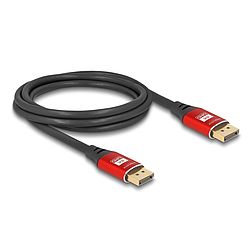 Delock DisplayPort kábel 8K 60 Hz 2 m piros fém (80605)