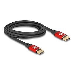Delock DisplayPort kábel 8K 60 Hz 3 m piros fém (80606)