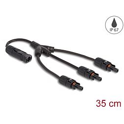 Delock DL4 napelem-elosztó kábel 1 x dugó 3 x anya, 35 cm fekete (88224)