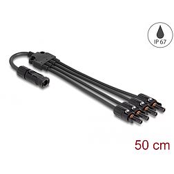 Delock DL4 szolár elosztó kábel 1 x dugó-4 x anya 50 cm fekete (88226)