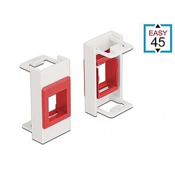 Delock Easy 45 Modul Keystone tartó 22,5 x 45 mm, fehér / piros (81355)