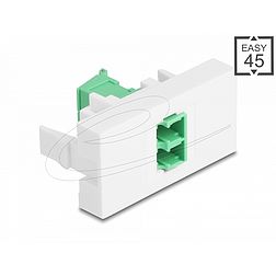 Delock Easy 45 modul LC Duplex anya LC Duplex anya, lézeres védelem flip belső zöld/fehér (90875)