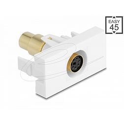 Delock Easy 45 modul Mini-DIN 6 tűs anya - anya aranyozott fehér (90873)