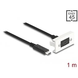 Delock Easy 45 modul SuperSpeed USB 10 Gbps (USB 3.2 Gen 2) USB Type-C anya - USB Type-C apa rövid kábellel, 22,5 x 45 mm (81386)