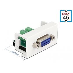 Delock Easy 45 Module D-Sub 9 tűs anya 10 tűs sorkapocs 22,5 x 45 mm (81350)
