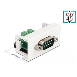 Delock Easy 45 Module D-Sub 9 tűs apa 10 tűs sorkapocs 22,5 x 45 mm (81351)