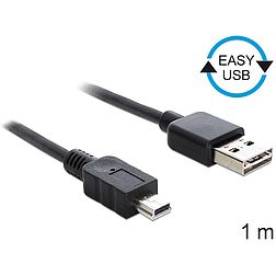 Delock EASY-USB 2.0 -A apa > USB 2.0 mini apa kábel, 1 m (83362)