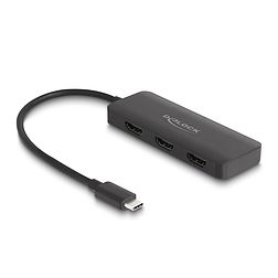 Delock Elosztó USB Type-C csatlakozóval (DP alternatív mód támogatás) 2 db. HDMI MST 4K 60 Hz (88040)