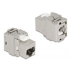 Delock Eszközmentes, 180 -os, fém Keystone modul RJ45 anya - LSA Cat.6A (87036)