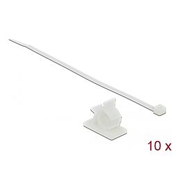 Delock Fehér, 37 x 18 mm-es kábelfogó H 300 x Sz 4,8 mm - kábellel (18879)