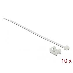 Delock Fehér csavart biztosító foglalat készlet 15 x 10 mm H 200 x Sz 3,6 mm kábellel (18883)