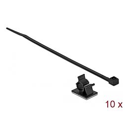 Delock Fekete, 25 x 18 mm-es kábelfogó H 200 x Sz 3,6 mm - kábellel (18878)