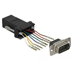 Delock Fekete Sub-D 9-tűs apa RJ45 anya összekötő adapter (66166)