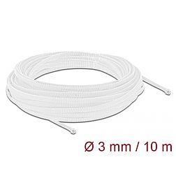 Delock Fonott kábelharisnya nyújtható 10 m x 3 mm fehér (20692)