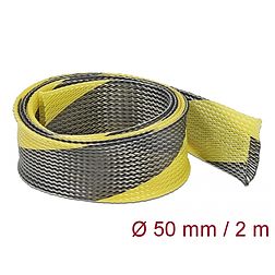 Delock Fonott kábelharisnya nyújtható 2 m x 50 mm fekete-sárga (20757)