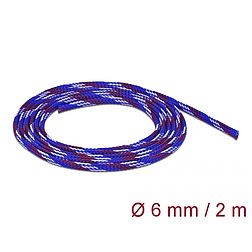 Delock Fonott kábelharisnya nyújtható 2 m x 6 mm kék-piros-fehér (20741)
