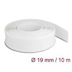 Delock Fonott kábelharisnya tépőzárral 10 m x 19 mm fehér (20819)