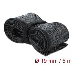 Delock Fonott kábelharisnya tépőzárral 5 m x 19 mm fekete (19050)