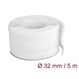 Delock Fonott kábelharisnya tépőzárral 5 m x 32 mm fehér (20818)