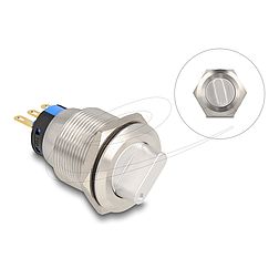 Delock Forgó kapcsoló beszereléshez 22 mm 3 x forrasztási csatlakozás (22016)