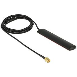 Delock GSM UMTS LTE WLAN 2.4 GHz Antenna SMA Plug 2 dBi omnidirectional adhesive mounting (89491)