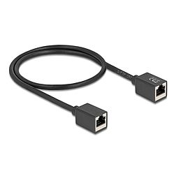 Delock Hálózat bővítő kábel RJ45 anya - RJ45 anya Cat.6A S/FTP 0,5 m fekete (90324)